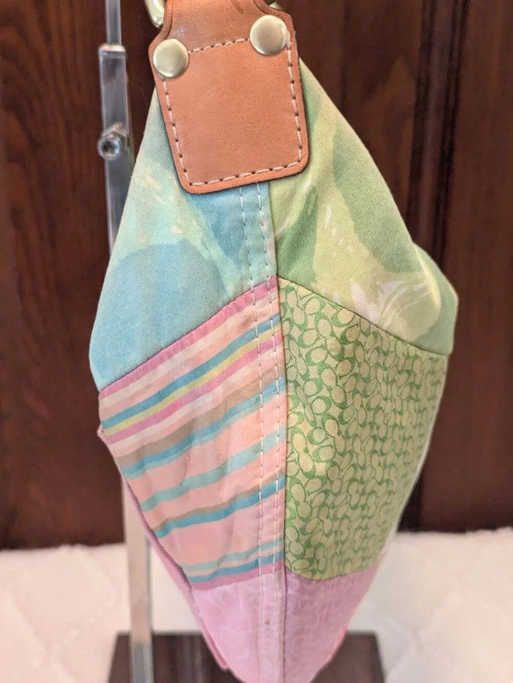 Coach Pastel Spring Patchwork Hamptons Hobo #374